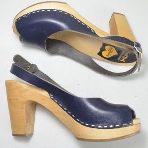 Swedish Hasbeens - Leather and wood heels